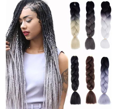 Extensiones De Trenzas Africanas Cabello Kanekalon 1 Pieza