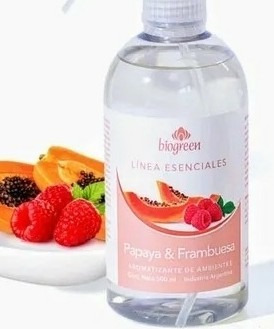 Aromatizante Biogreen Papaya Y Frambuesa 500ml Sin Gatillo 