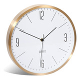 Jupsk Reloj De Pared Moderno De Aluminio Dorado De 12 Pulga.
