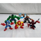 5 Figuras Super Hero Squad  Marvel Thor Capitan America Spid
