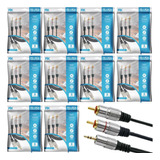 Kit 10 Cabo Auxiliar P2 Estereo X 2rca Blindado Profissional