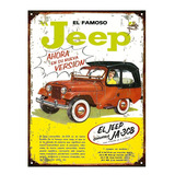 Cartel Chapa Publicidad Antigua Jeep Ika X242