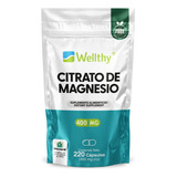 Wellthy Citrato De Magnesio 400mg 220caps Sabor Sin Sabor