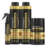 Kit Eico Mandioca Shampoo E Condicionador + Máscara + Spray