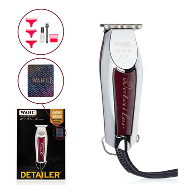 Máquina Patillera Alambrica Detailer Wahl® Trimmer Profesional Para Corte De Cabello Y Barba Con Holograma Cuchilla T Wide Ideal Para Barbería | Envío gratis