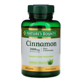 Cinnamon 2000 Mg Nature's Bounty 60caps Para El Metabolismo Sabor Sin Sabor