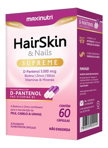 Hairskin & Nails Supreme - D Pantenol  60 Cáps.