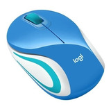 Mouse Mini Inalámbrico Logitech M187 Brave Blue