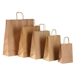 Bolsas De Papel Kraft Con Manijas 34 X 17 X 48 Cm (x 25 Un)