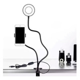 Suporte Celular De Mesa Luminária M020 Ring Light Led Selfie