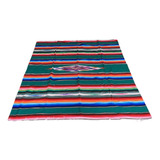 Sarape Saltillo Labrado 100% Artesanal Matrimonial Verde