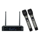 Kit De 2 Microfonos Inalambricos De Metal Uhf Lennon Ln202u 