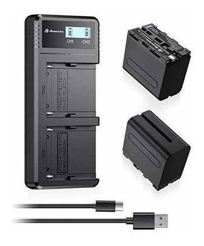 Powerextra 2 Pack Reemplazo Sony Np-f970 Bateria Y Cargador 