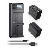 Powerextra 2 Pack Reemplazo Sony Np-f970 Bateria Y Cargador 