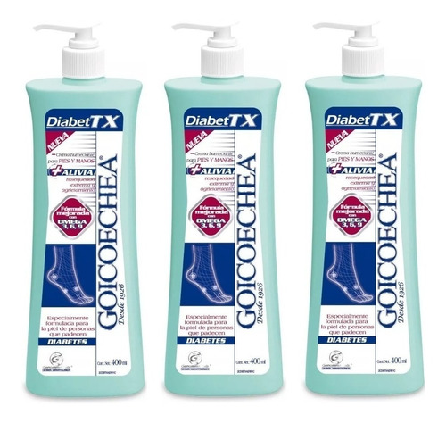 Combo Goicoechea Diabet Tx Crema X 400 Ml X 3 Unidades