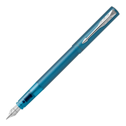 Pluma Fuente Parker Vector Xl Turquesa Color De La Tinta Azul Color Del Exterior Teal