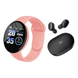 Auriculares Inalámbricos Redmi Xiaomi + Smartwatch D18 Rosa