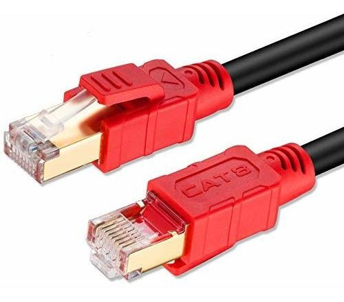 Cable Ethernet Cat8 5 Pies, 26awg Cable De Red Lan Cat 8 40g