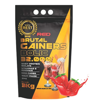 Hipercalórico Whey Isolado ZMA Morango Red Series 3kg Suplemento Nutricional | Frete grátis