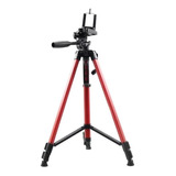 Tripode Para Celular Y Camara Color Rojo 1,40mts