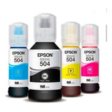 Pack 4 Tintas Epson T504 B/c/y/m.  L4150 L4160 L6161 L6171 