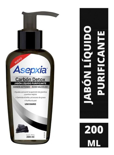 Asepxia Jabon Liquido Purificante Carbon Detox X 200ml