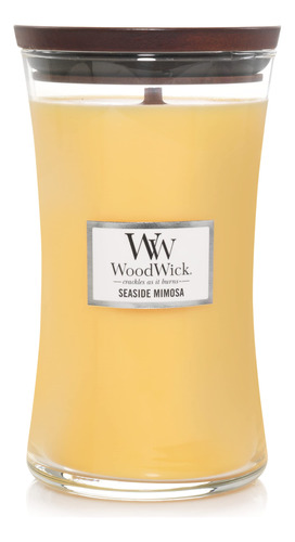 Woodwick Vela De Reloj De Arena Grande, Mimosa Junto Al Mar,