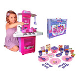 Cozinha Infantil Completa Menina Fogãozinho+ Meu Jantarzinho