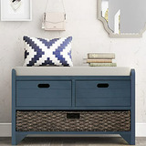 Banco De Almacenamiento De Madera Harper & Bright, Azul Mari