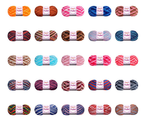 Lã Mollet Círculo Multicolor Kit 3 Und 100g Tricô Crochê