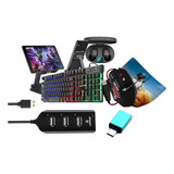 Mobilador Completo Teclado Mouse Gamer P/ Celular + Fone S/f