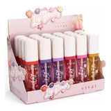 Lip Gloss Labial Flower Vivai Box Com 24 Unidades 