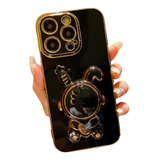 Capa Capinha Case 3d Para iPhone Com Suporte Luxo Astronauta