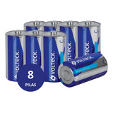 Blíster Con 8 Pilas Baterias Alcalinas Tamaño C, Volteck