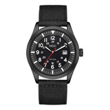 Reloj De Pulsera Analógico Militar Negro Para Hombre, Reloj 