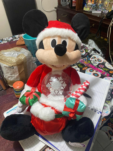 Mickey Mouse Peluche Navideño Interactivo Con Luz Y Cancione