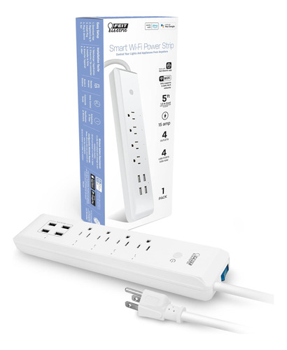 Enchufe Inteligente Marca Feit Eléctrico/4 Tomas/4 Usb/blanc