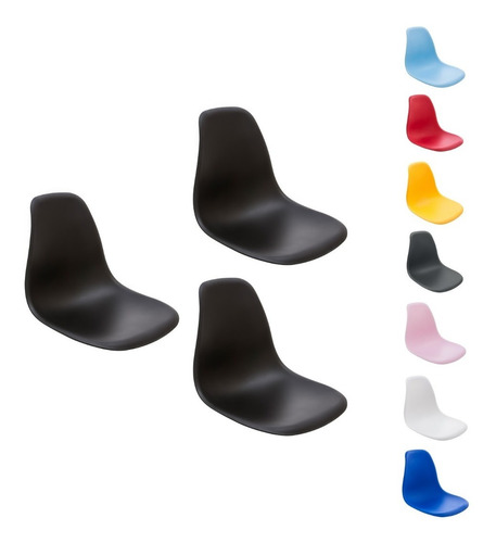 Kit 3 Banco Assento Cadeira Charles Eames Eiffel