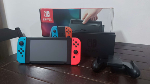 Nintendo Switch V1 Desbloqueado Na Caixa + Sdcard 128gb + Rcm Jig