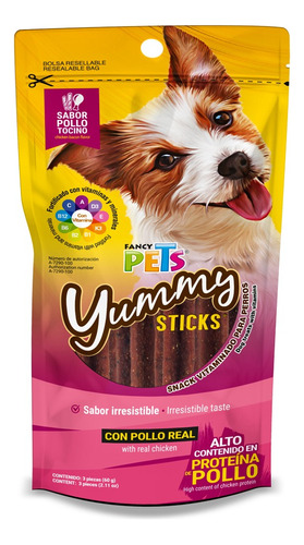 Premios Para Perro Yummy Sticks Sabores 60 Gr Fancy Pets