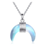 Luhe Collar De Luna Para Mujer, Colgante De Luna De Plata De