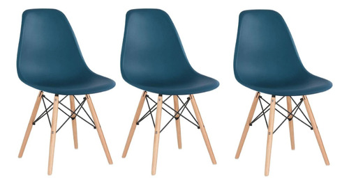 Kit 3 Cadeiras De Jantar Charles Eames Eiffel Dsw Escritório