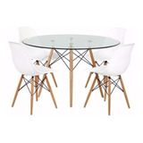 Comedor Eames Vidrio Templado Con 4 Sillas - Promoción!!!