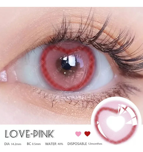 Halloween!! Lentes De Contacto Corazón Love Pink Anuales