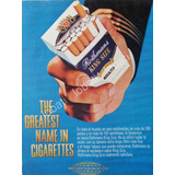 Cartel Publicitario Retro Cigarros Rothmans King Size 1968