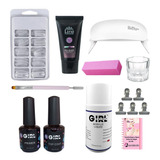 Kit Poli Gel Unha Lixa Fecha Poros Líquido Acrílico Manicure