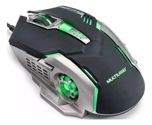 Mouse Gamer 2400 Dpi Preto E Grafite Multilaser - Mo269 Cor 