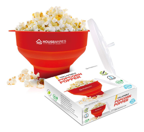Collapsible Silicone Microwave Hot Air Popcorn Popper Bow...