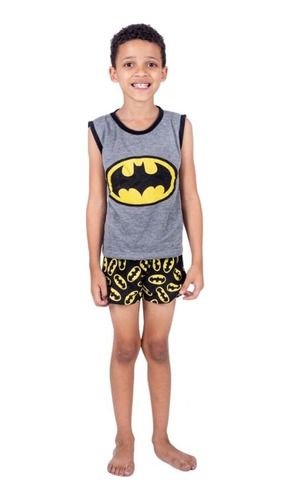 Pijama Infantil Curto Calor Regata Herói Homem Aranha