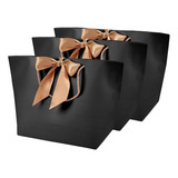 10 Bolsas De Regalo De Papel Negro Para Recuerdos, Ropa, Maq